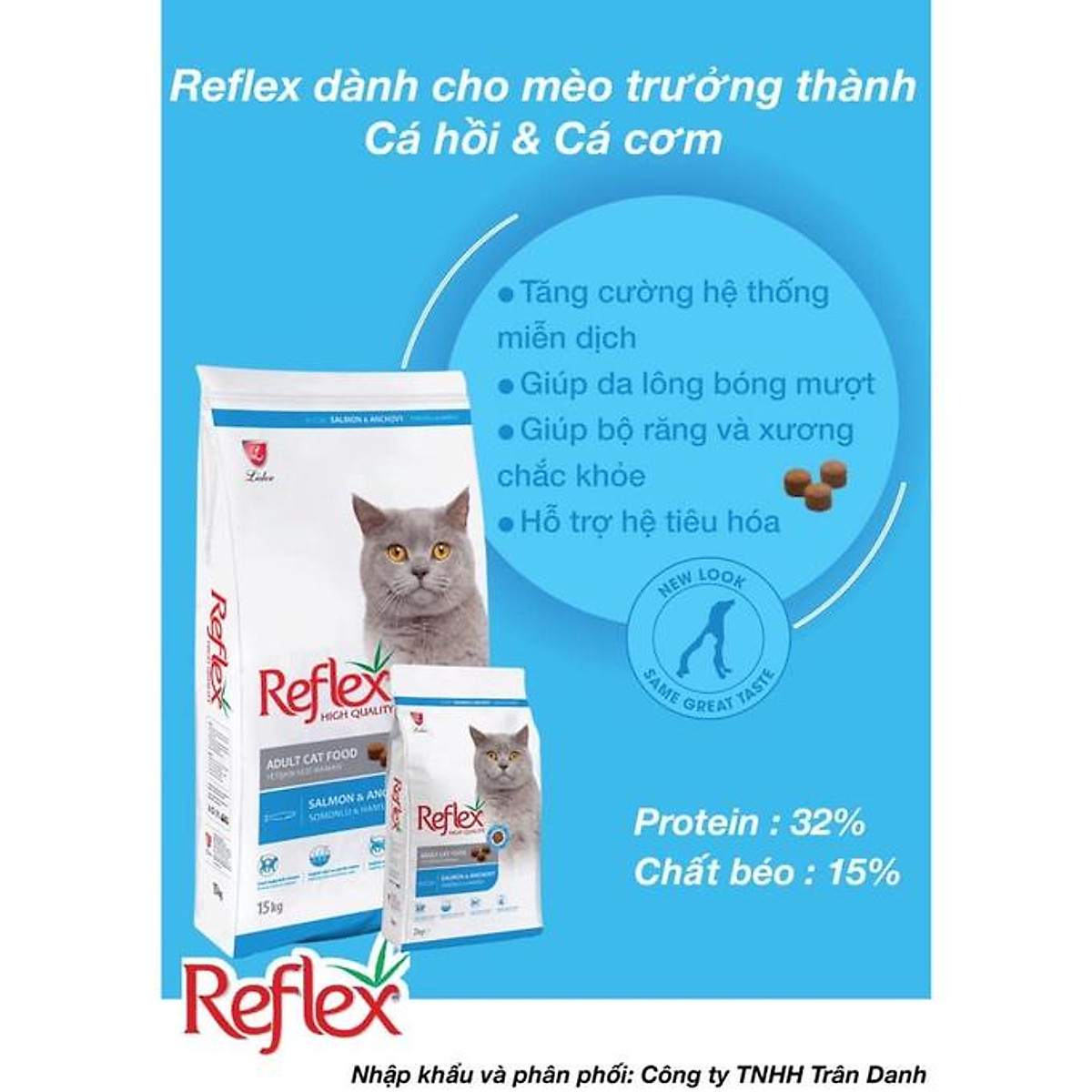 Thức ăn mèo - Reflex adult cá hồi cá cơm 2kg