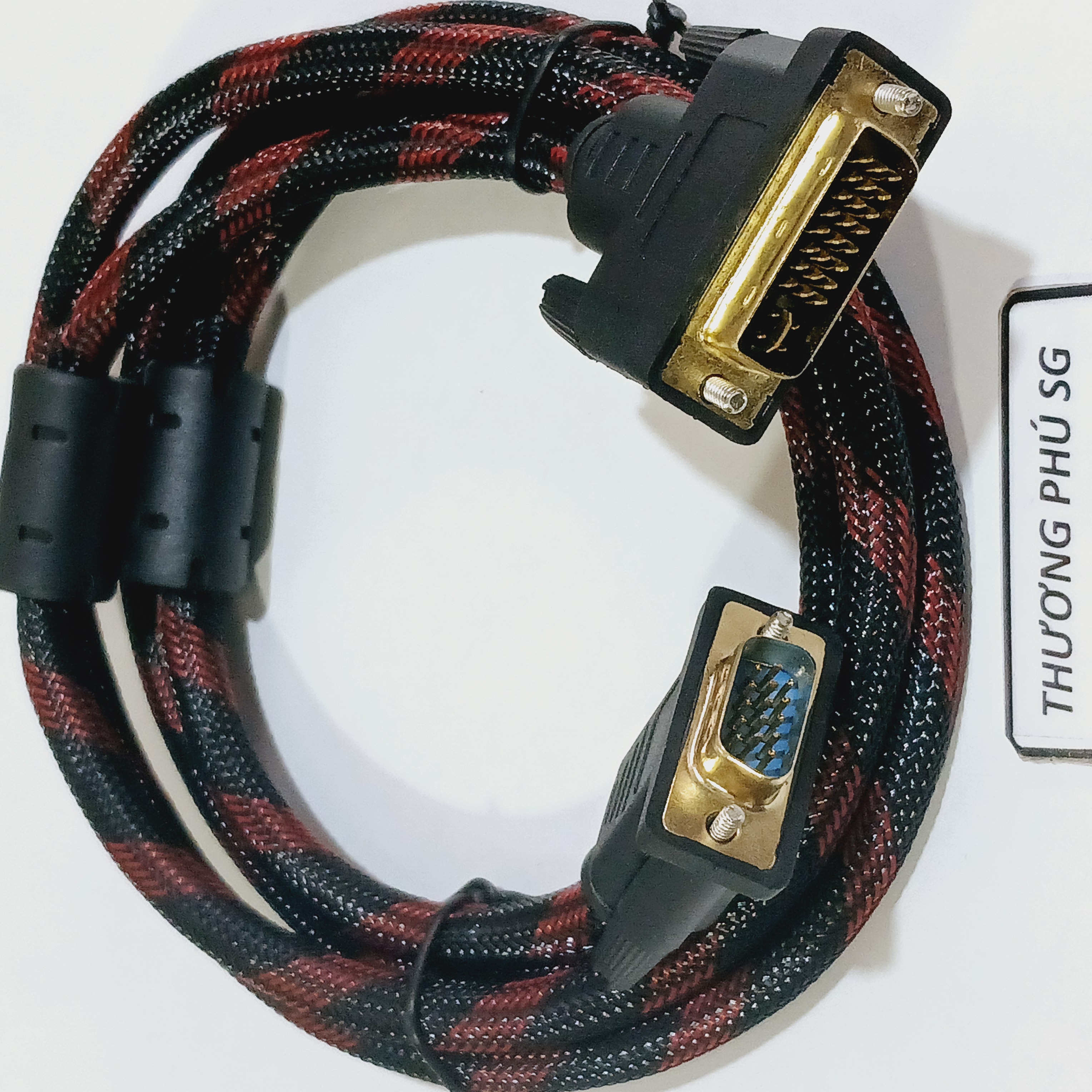Cáp DVI ra VGA / Chuẩn DVI-I (Chân kim 24+5) ra VGA (Kim) dài 1.5M (Bọc dù)