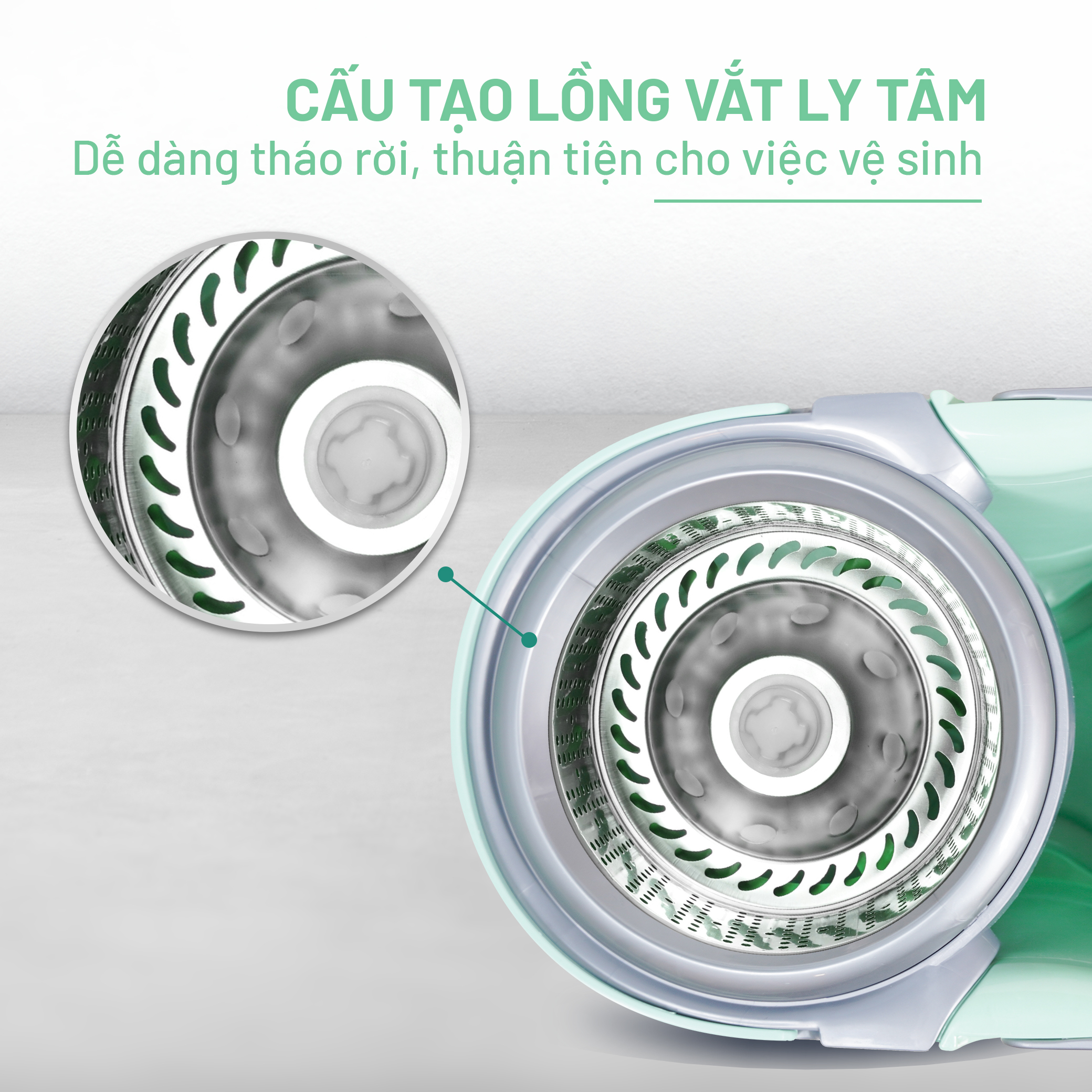 [Tặng 1 bông] Bộ Lau Nhà Megahome New X3, dung tích 16l, lồng vắt inox tháo rời, xoay 360 dộ