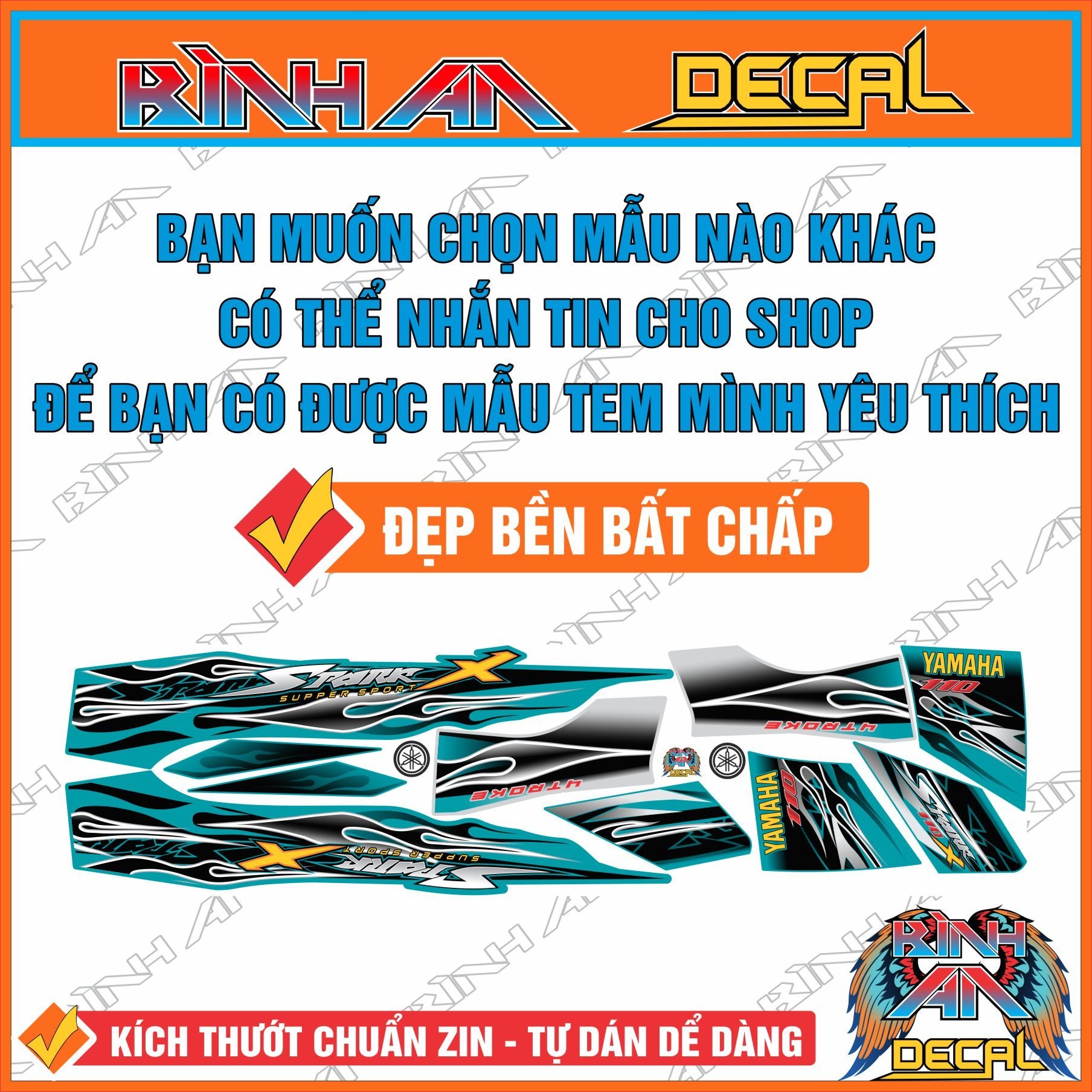 Tem rời EXCITER150 - XANH LÁ