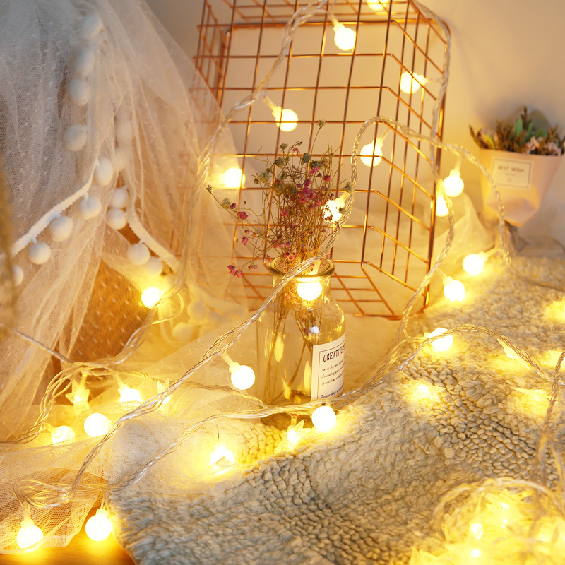 Dây đèn led Cherry Ball 40 bóng dùng pin Aa