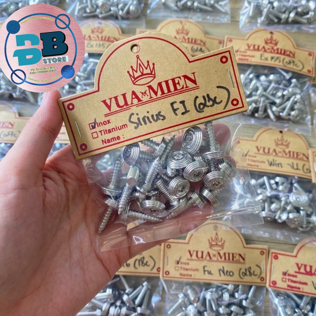 Full bộ ốc dàn áo sirius fi 23c mẫu thái salaya inox 304