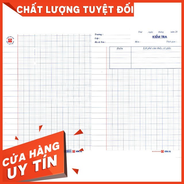 2 tập Giấy kiểm tra cấp 1 Hồng Hà