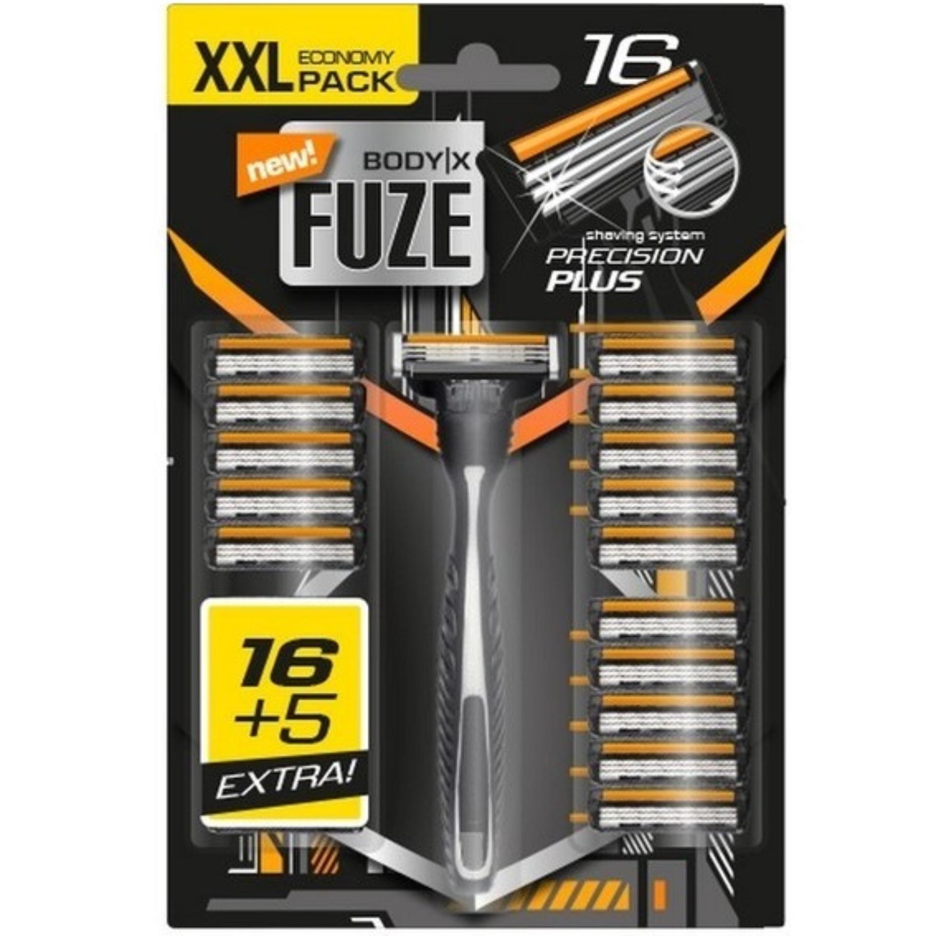 Set Dao cạo râu Body-X Fuze 3 lưỡi Razors Men Triple Blades + 21 đầu thay thế Germany giá rẻ