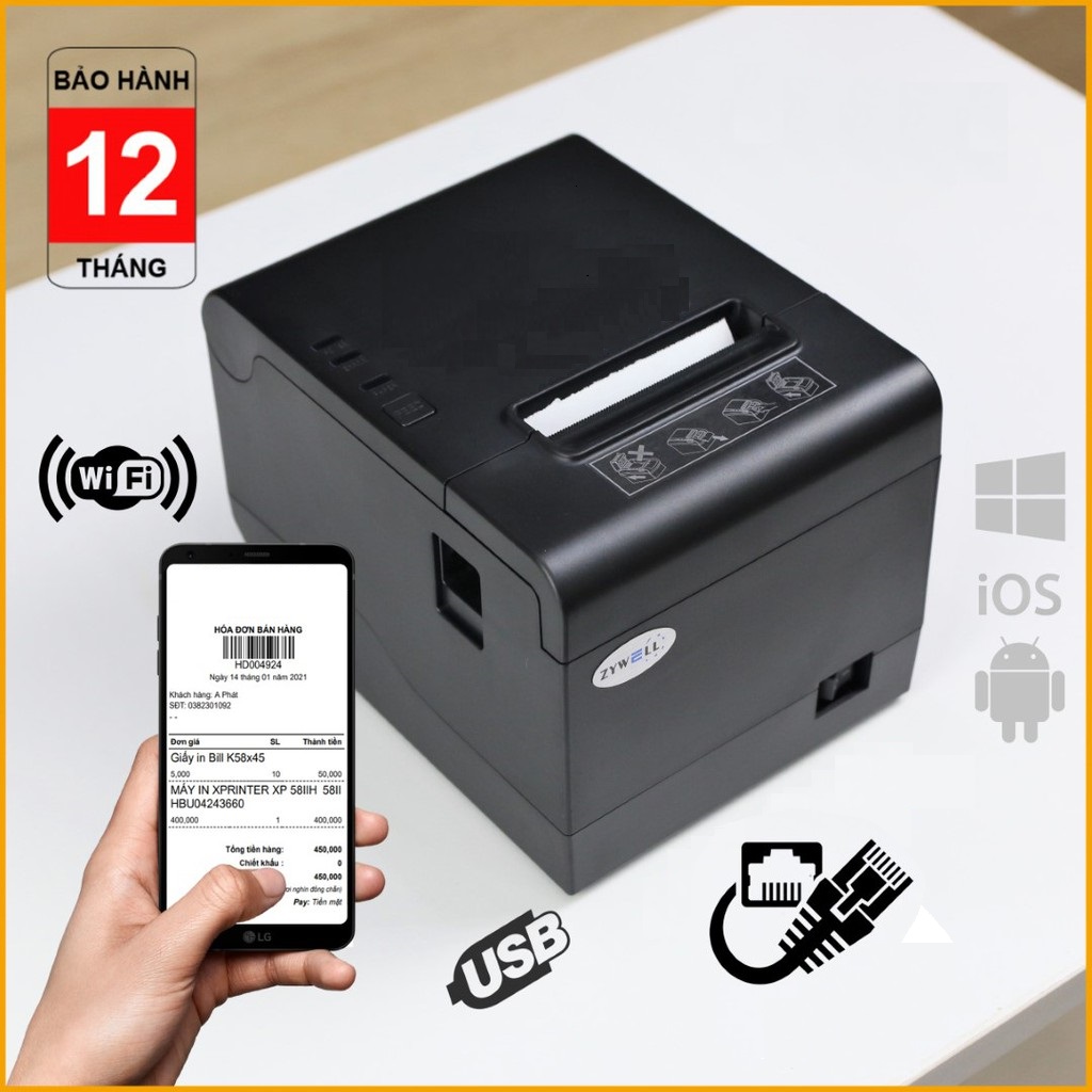 Máy In Hóa Đơn Nhiệt K80 Xprinter A200UL USB+Lan