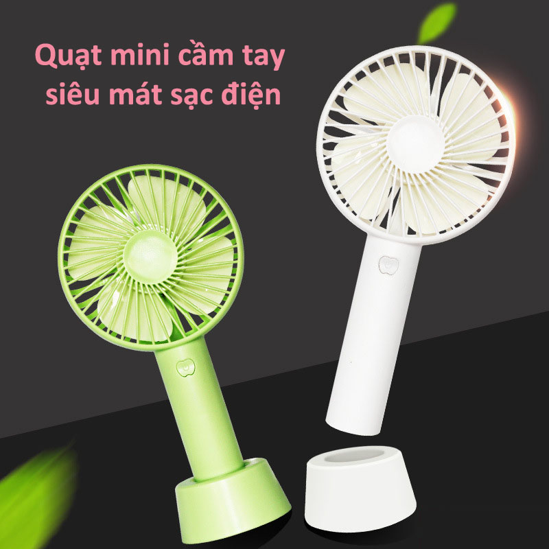 [HCM]QUẠT MINI FAN CẦM TAY VỚI THIẾT KẾ NHỎ GỌN TIỆN LỢI TÙY CHỈNH 3 CẤP ĐỘ MÁT - QUẠT MINI KIỂU DÁNG HÀN QUÔC TIỆN LỢI HƠN KHI MANG THEO ĐI HỌC ĐI CHƠI - TẶNG KÈM ĐẾ