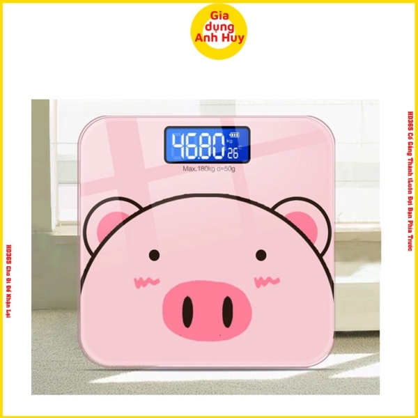 ✤♨✚ [Mã LIFEXANH03 giảm 10 đơn 500K] Cân điện tử sức khỏe Hình lợn hồng kute độ chính xác cao (tặng kèm pin )