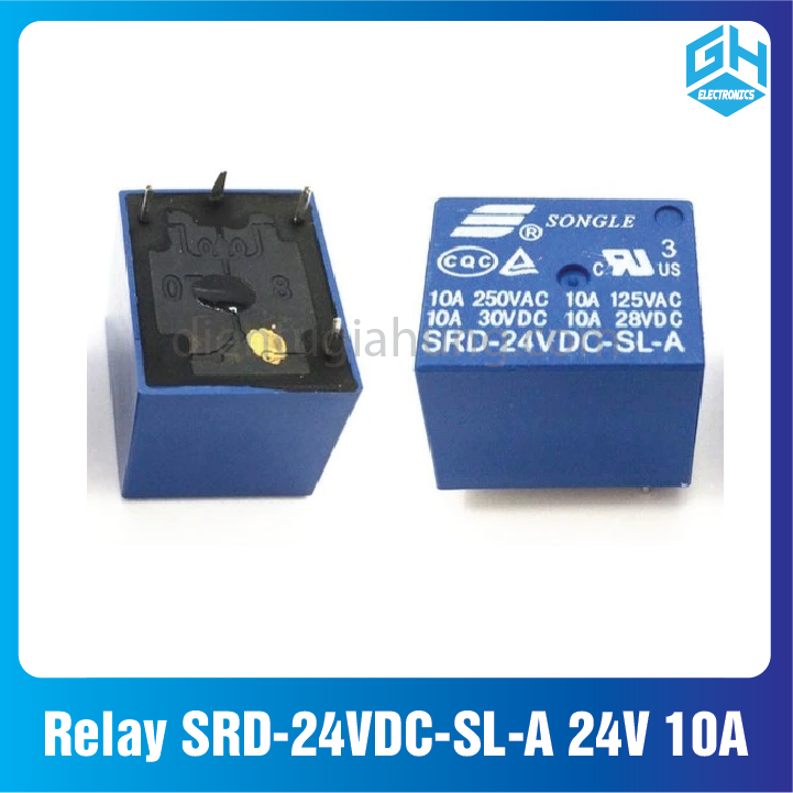 Relay srd-24vdc-sl-c 24v 10a 5 chân và 24vdc-sl-a 24v 10a 4 chân