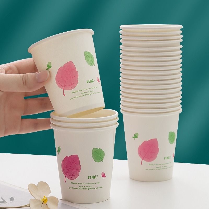 50 PCs safe temperature disposable paper cup set, 250ml disposable paper cup