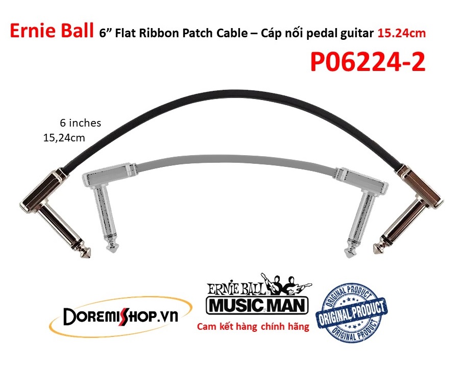 Cáp tín hiệu nối pedal DẸP-SIÊU MỎNG - Ernie Ball Flat Ribbon Patch Cables