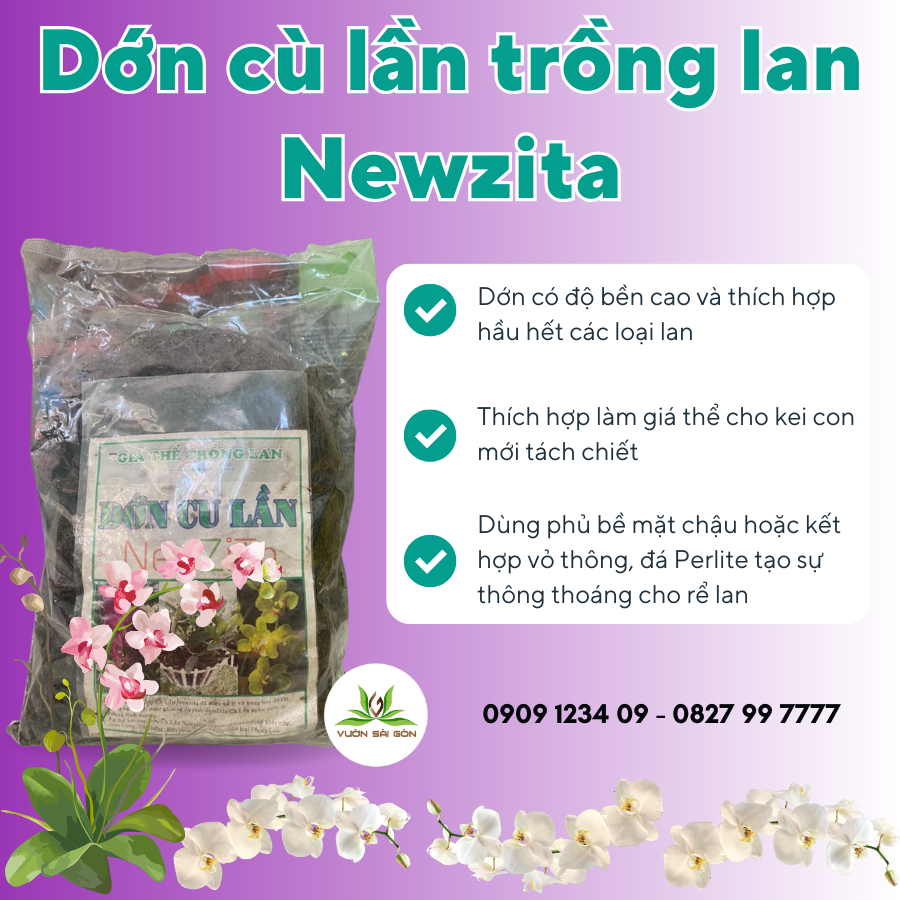 Dớn cù lần NewZita- Giá thể trồng lan thoát nước tốt, không nấm bệnh (Vườn Sài Gòn - Vuon Sai Gon)