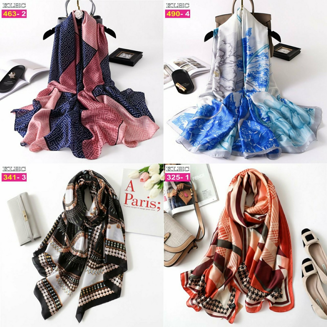 Khăn Choàng Lụa Thời Trang 1028 - Thế Giới Khăn Đẹp - Giá Sỉ