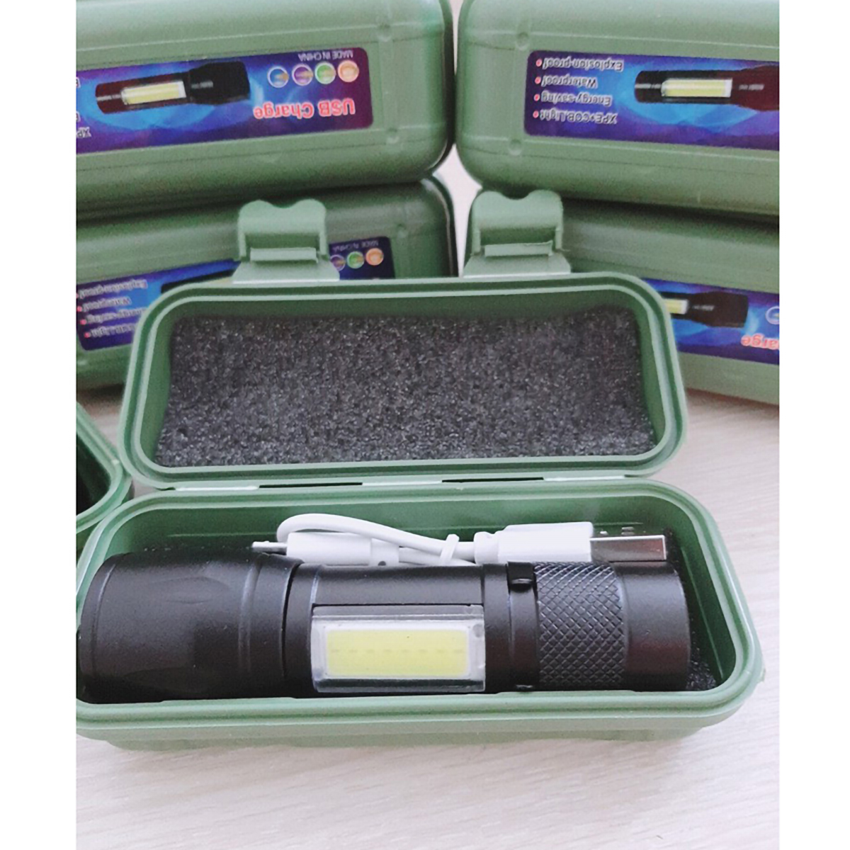 Đèn Pin Mini Siêu Sáng 3 Chế Độ Sáng Pin Sạc
