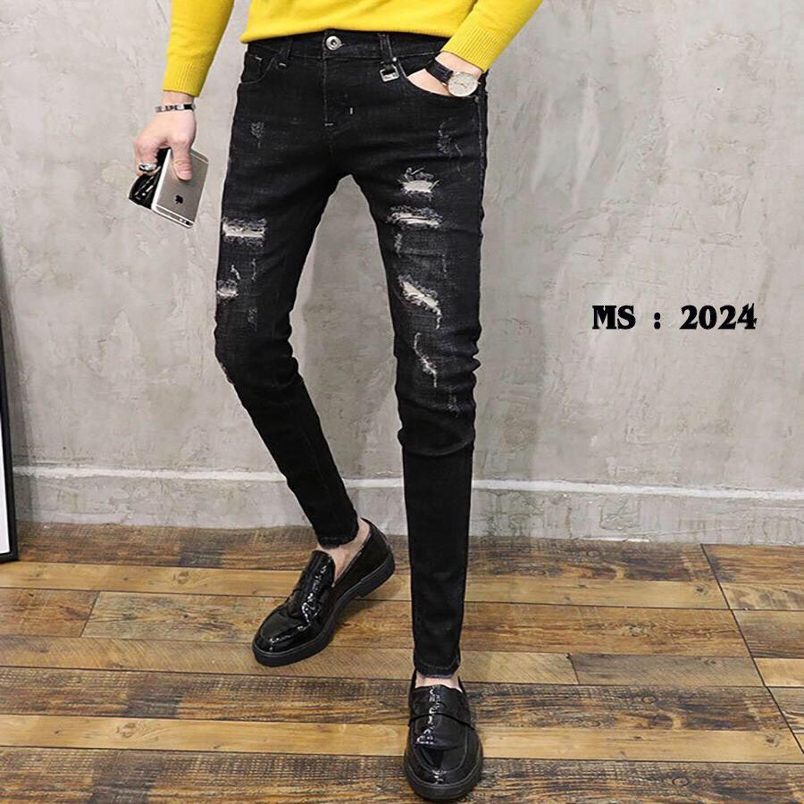 [HCM]QUẦN JEAN NAM ĐEN RÁCH DÁNG BỤI BẶM TRẺ TRUNG MT2024 VIOLET_FASHION