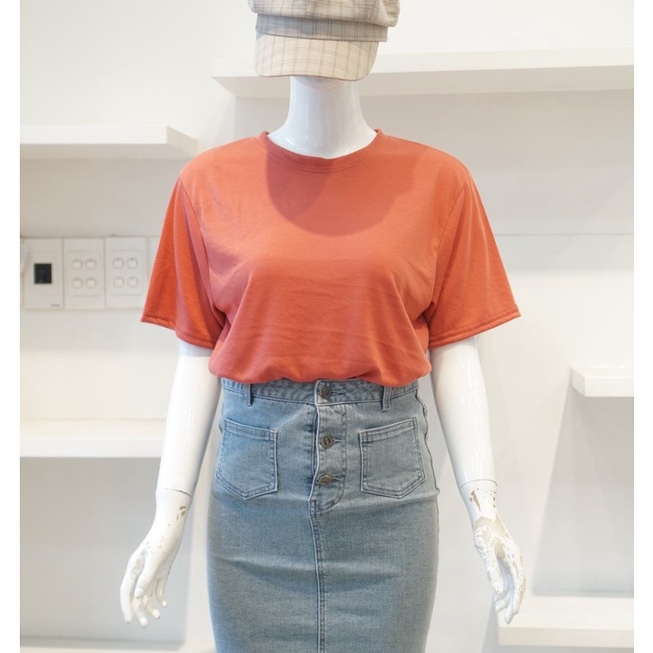 Áo thun nữ MENINA , chất cotton trơn basic thời trang