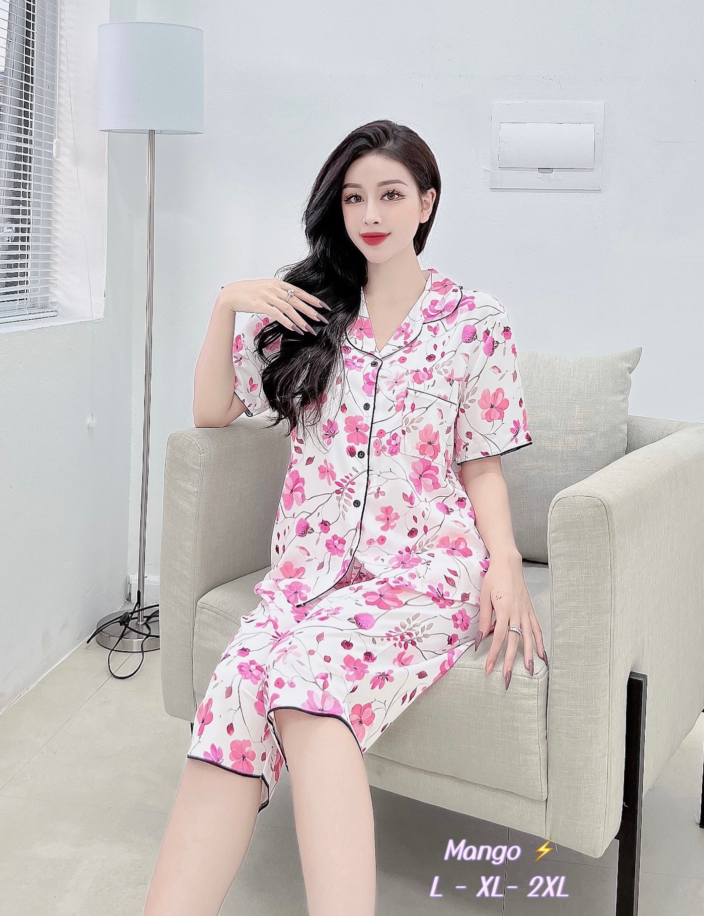 Bộ đồ Pijama Lụa - Đồ ngủ lửng ngố Bigsize 40-75kg Lụa cao cấp mềm mịn mát lịm
