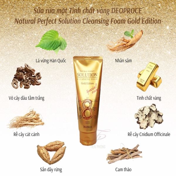 Sửa rửa mặt tinh chất vàng và nhân sâm Deoproce 170g