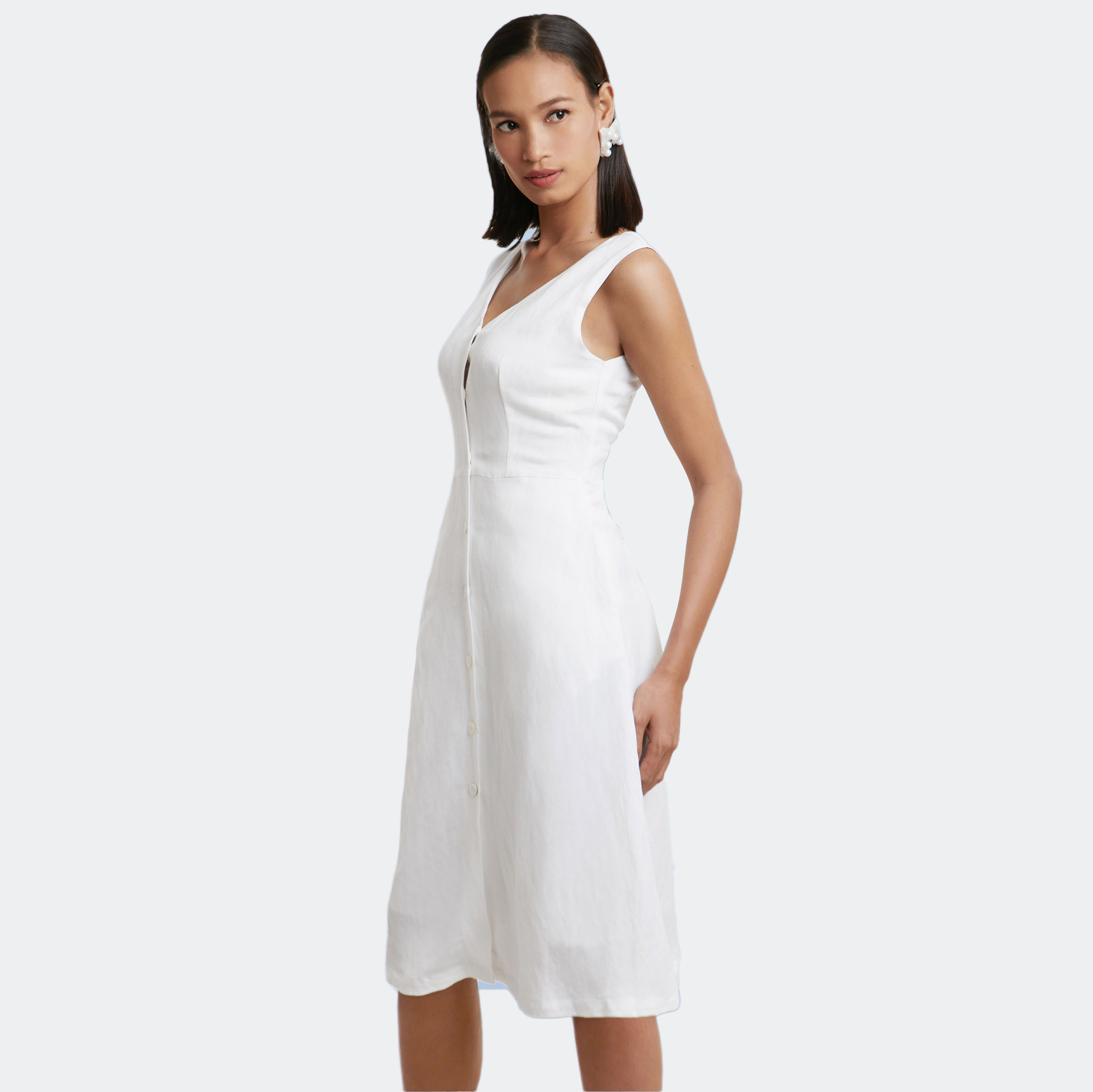 N & M dress fashion office women linen 2103035