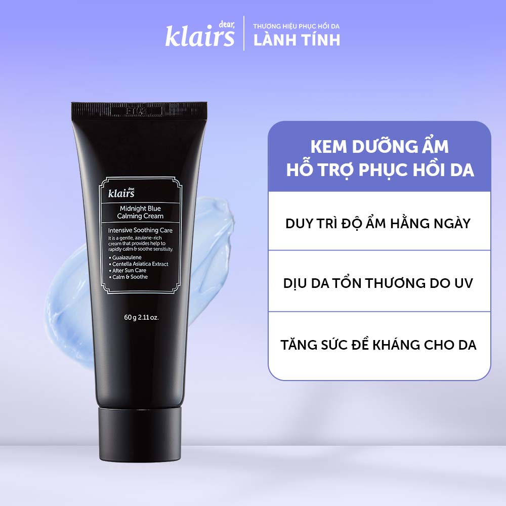 Kem dưỡng da DEAR, KLAIRS MIDNIGHT BLUE CALMING CREAM 60ml