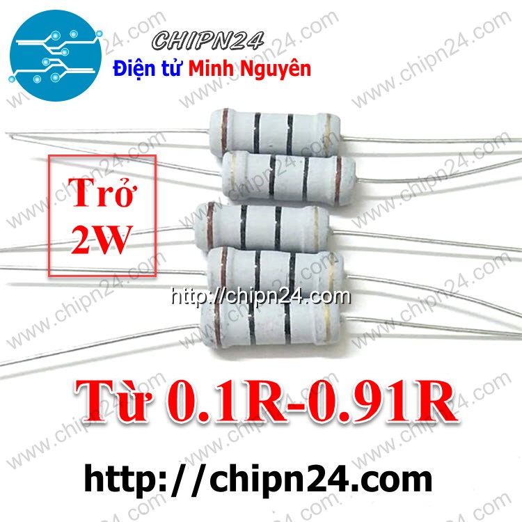 [5 con] Điện Trở 2W 5% (0.1R 0.15R 0.22R 0.33R 0.47R 0.5R 0.68R 0.75R 0.82R) - [Chọn Loại]