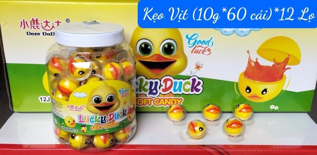 [Hộp 60 viên] Kẹo dẻo có nhân siro hình CON VỊT [HOT HOT][ DATE MỚI]