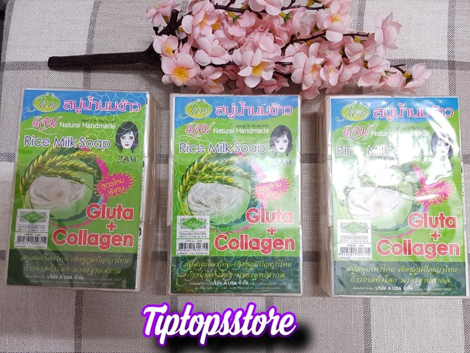 [HCM]XÀ PHÒNG GẠO DƯỠNG TRẮNG JAM THÁI LAN