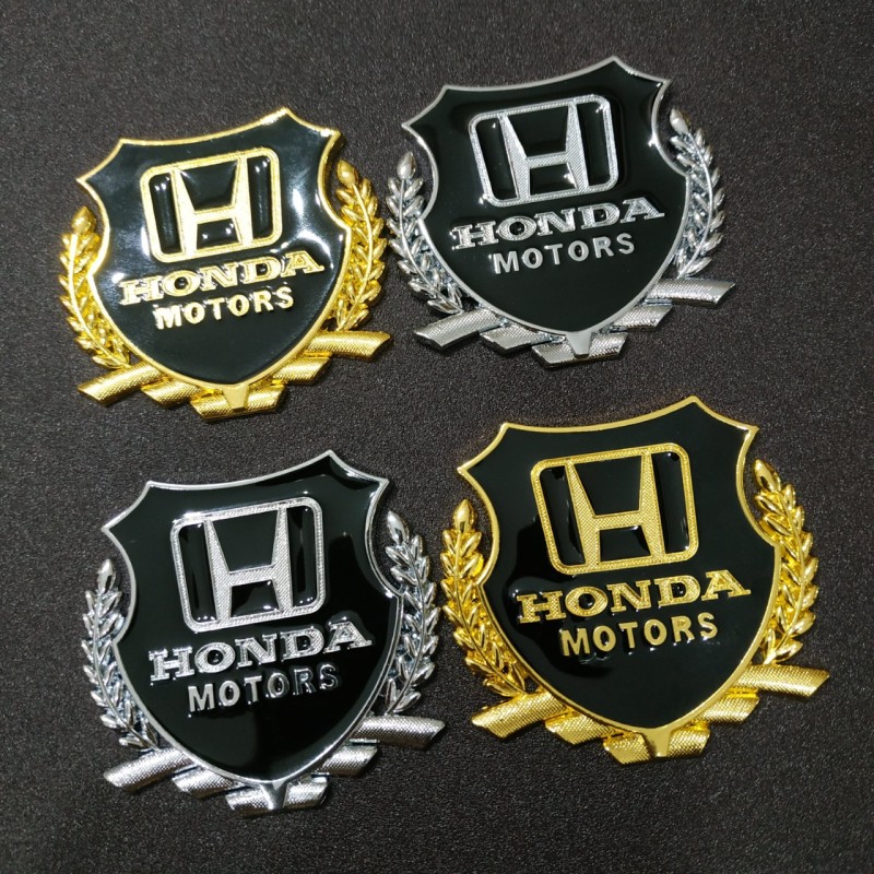 Cặp Logo bông lúa 5.1x5.5cm Honda motors hợp kim