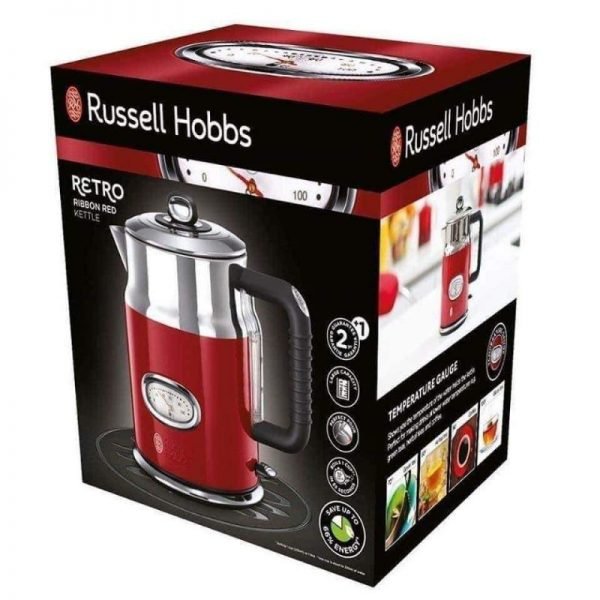 Ấm Siêu Tốc Russell Hobbs Retro 21670-70 2400W 1.7L Màu Đỏ