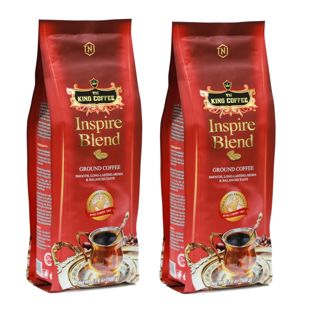 Combo 2 gói Cà phê rang xay Inspire Blend King Coffee( Bịch 500gam)