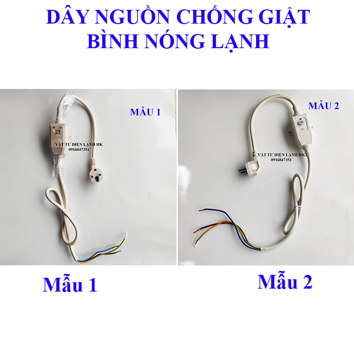 Dây nguồn chống giật 80 cm - 120 cm - Chống rò điện bình nóng lạnh - dây chống giật