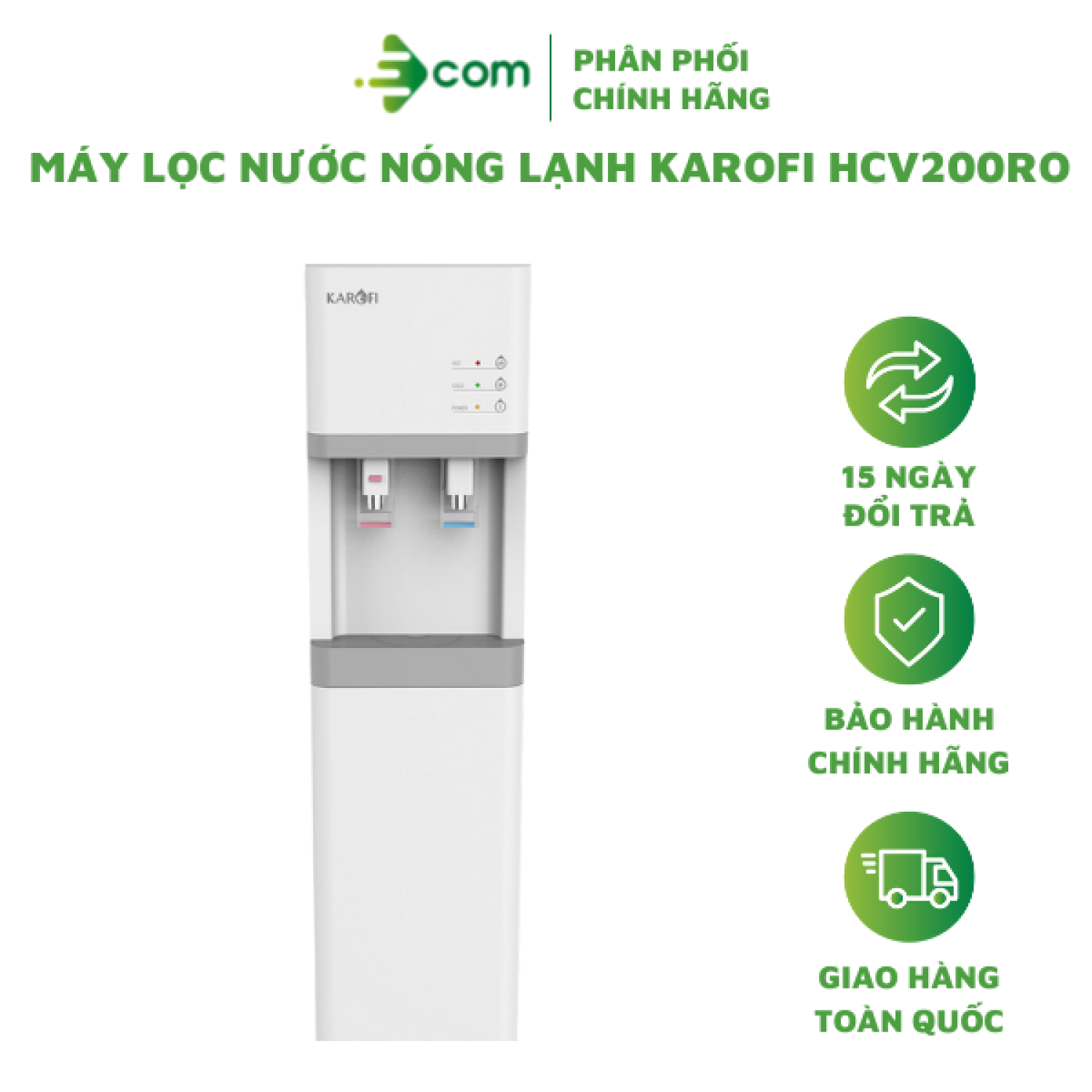 Máy lọc nước nóng lạnh karofi hcv200ro - bảo hành chính hãng 3 năm tại nhà
