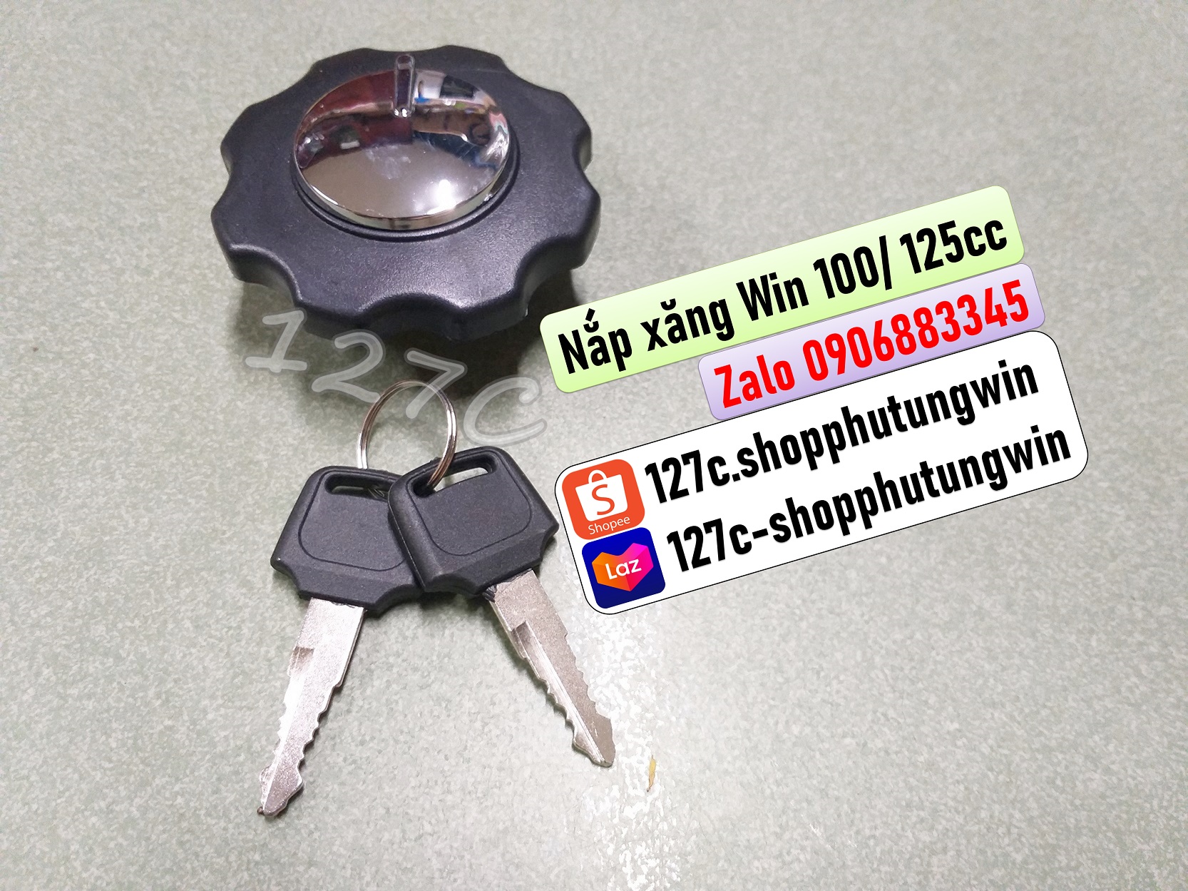 [HCM] Nắp bình xăng Win 100-125cc (kèm 2 chìa khoá) + Ron cao su nắp xăng Win/ CD
