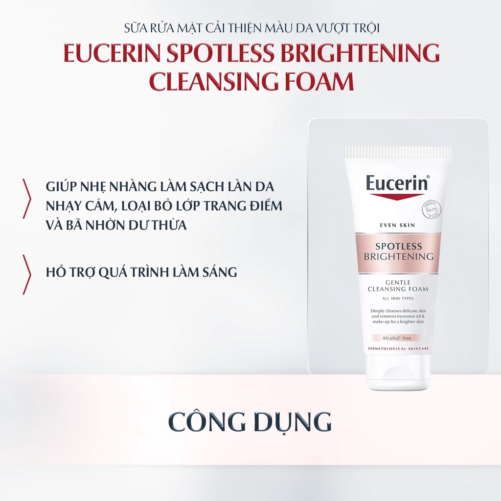 Sữa rửa mặt tạo bọt sáng da Eucerin Spotless Brightening Cleansing Foam
