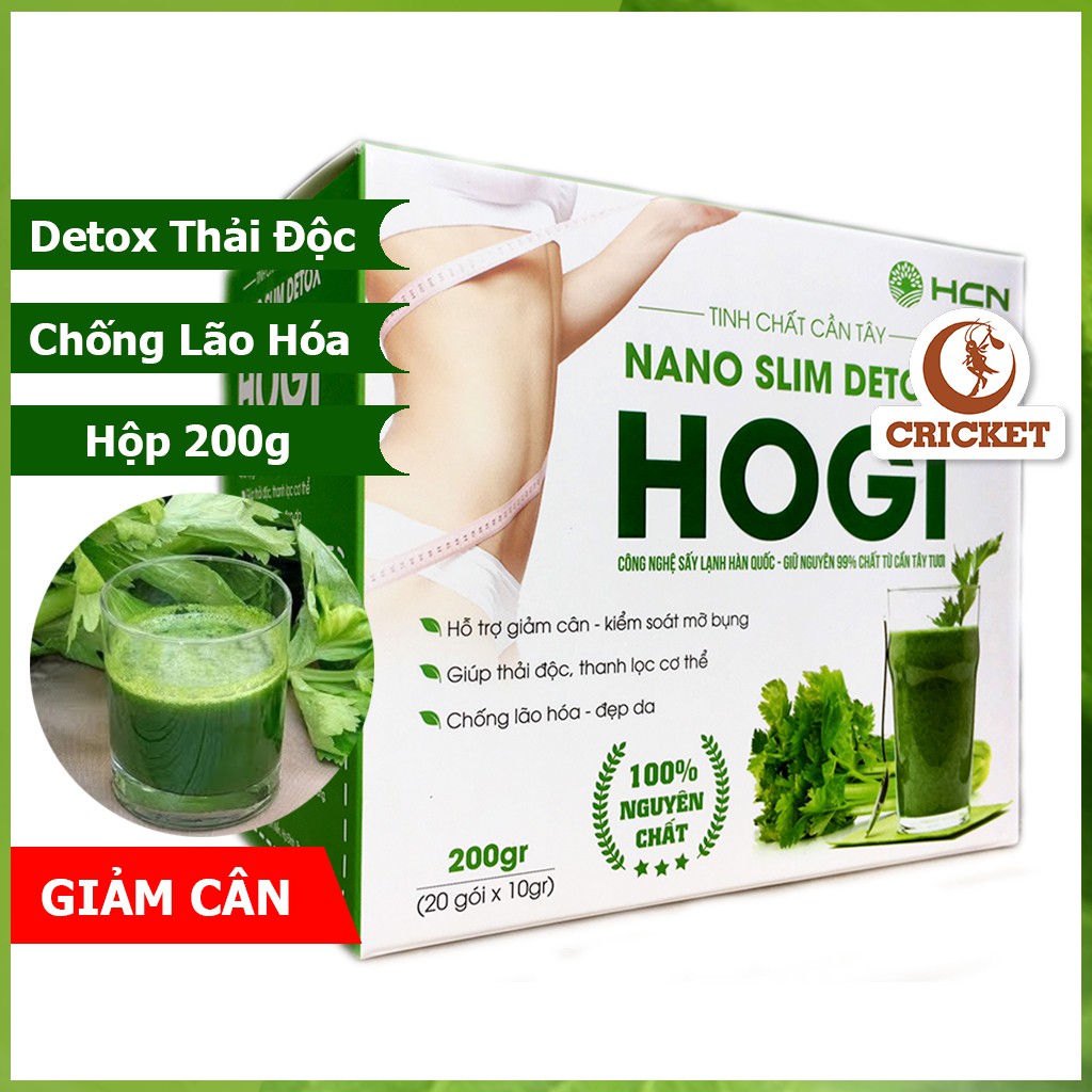 Siêu Phẩm 2021 - Tinh chất cần tây Hogi giúp giảm cân giữ dáng mang đến vòng eo thon gọn - Hộp 200g (20 gói)