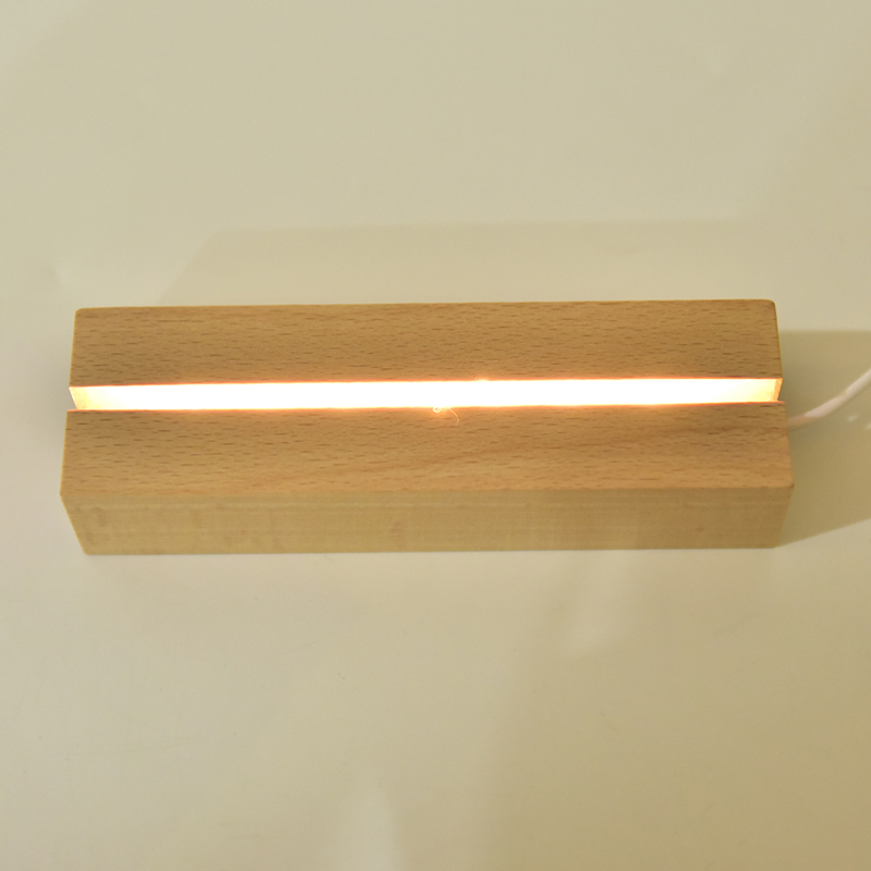 Công tắc cáp usb đế đèn led bằng gỗ đèn ngủ đế đèn ngủ led 3d