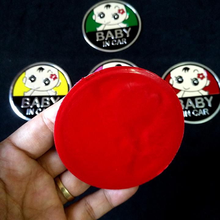 Logo kim loại dán BABY IN CAR