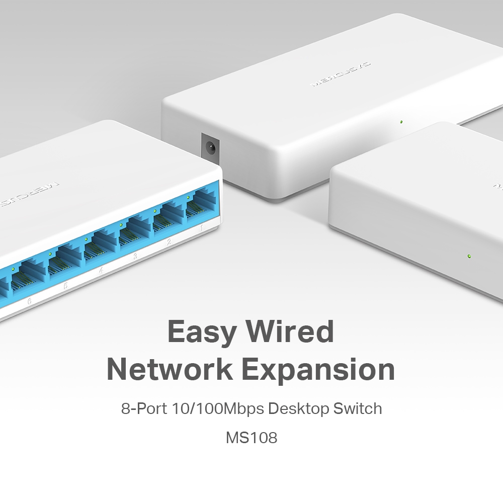 Bộ Chia Tín Hiệu Mercusys MS108 Switch Để Bàn 8 cổng 10/100Mbps