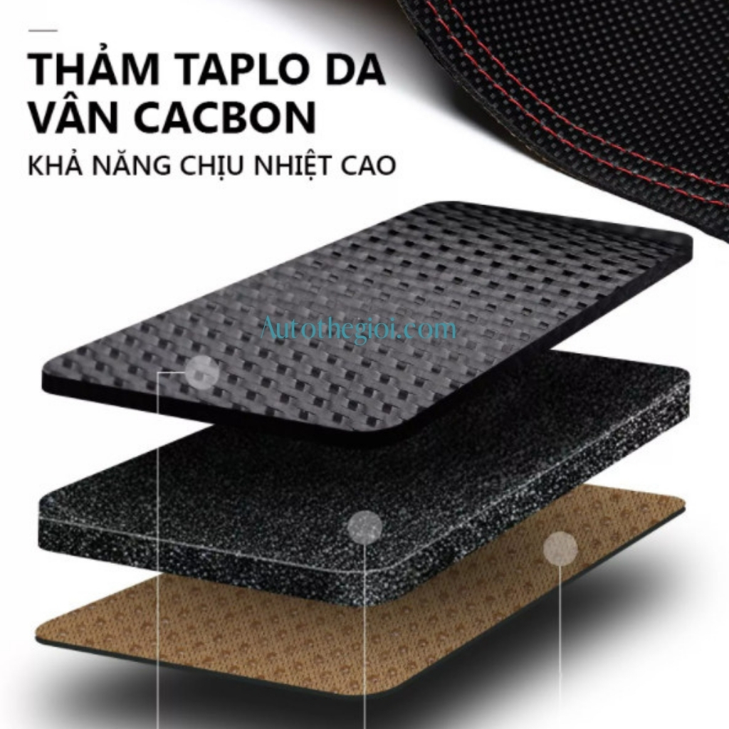 Thảm Taplo Toyota Vios 2014 -2020 Chất Liệu Da Vân Cabon