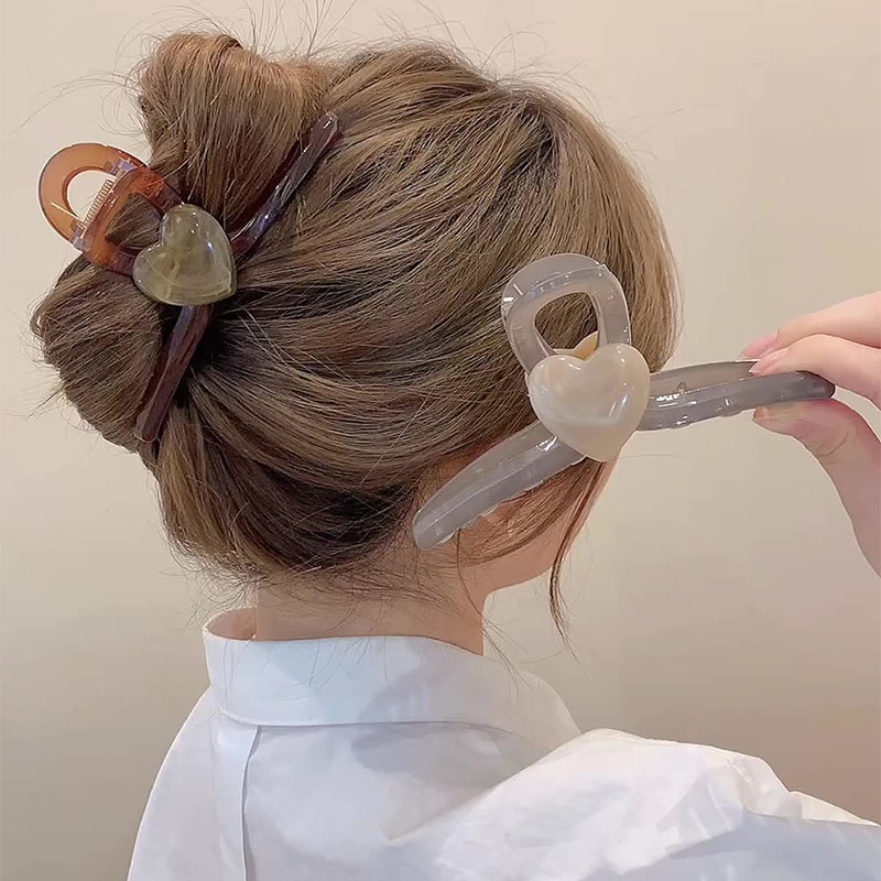 Kẹp tóc dài hình tim , gấp tóc càng cua 11cm