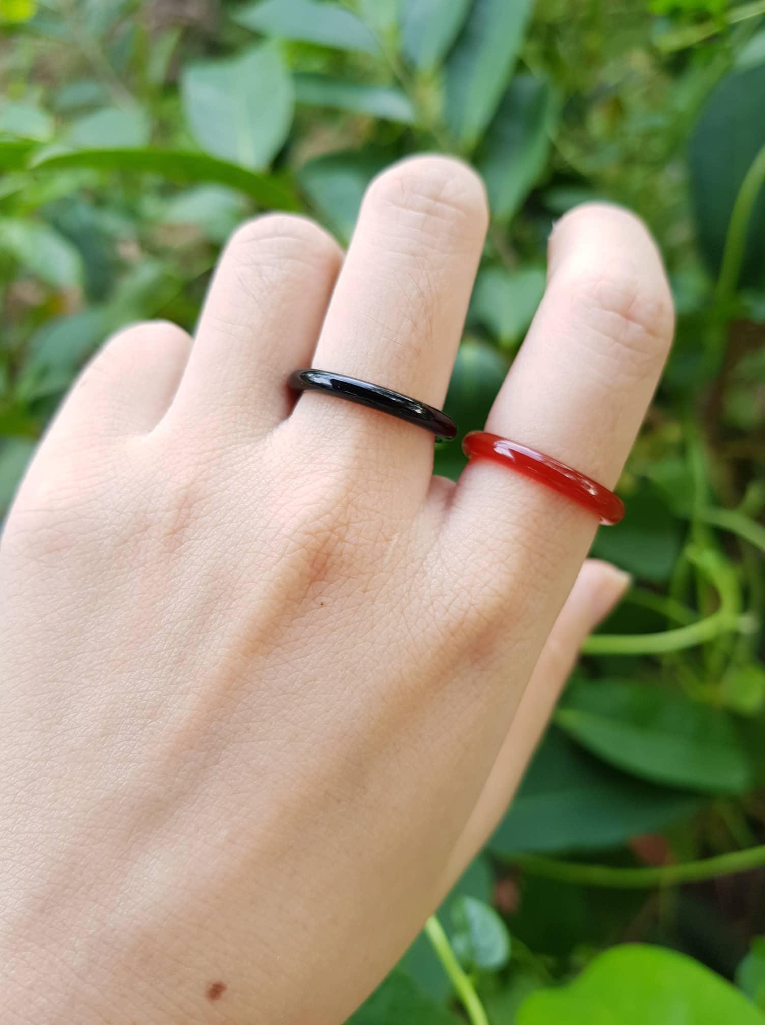Nhẫn Đá Mã Não Bản Nhỏ