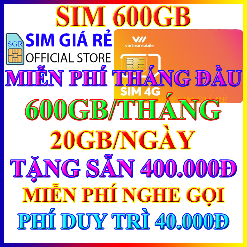 Thánh Sim 4G Vietnamobile mới Miễn phí DATA không giới hạn