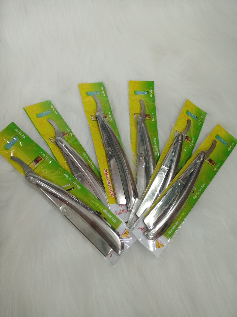 Dao cạo mặt, tỉa lông mày cán gỗ / cán inox
