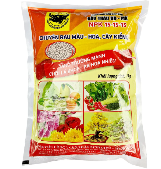 Phân bón npk đầu trâu 15-15-15 gói 1kg