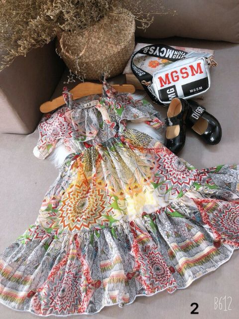 Đầm Maxi đi biển cho bé gái
