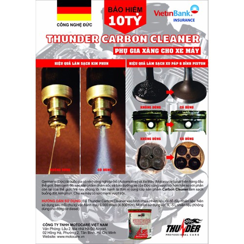 Vệ sinh buồng đốt kim phun Thunder Carbon Cleaner 75ml
