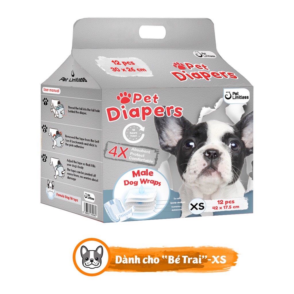 Tả Quần Cho Chó Mèo Pet Limitless (Gói 12 Miếng) - Méng Xinh