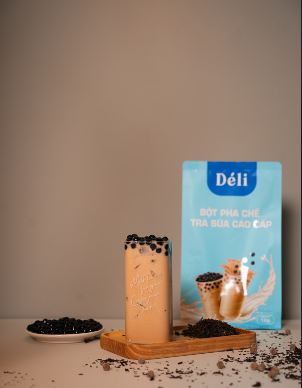 Combo Hồng Trà 400g + Bột Sữa Cao Cấp 1kg Déli, nguyên liệu pha trà sữa truyền thống