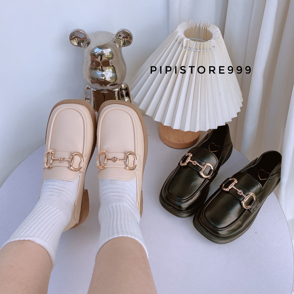 Giày Oxford Khóa Xích Đế 2cm Da Mềm -G061