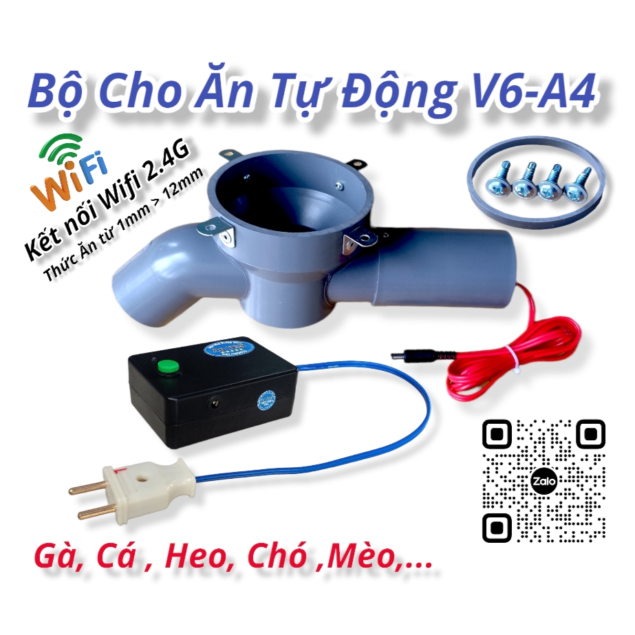 Bộ máy cho cá gà ăn tự động V6 A4  An TCS