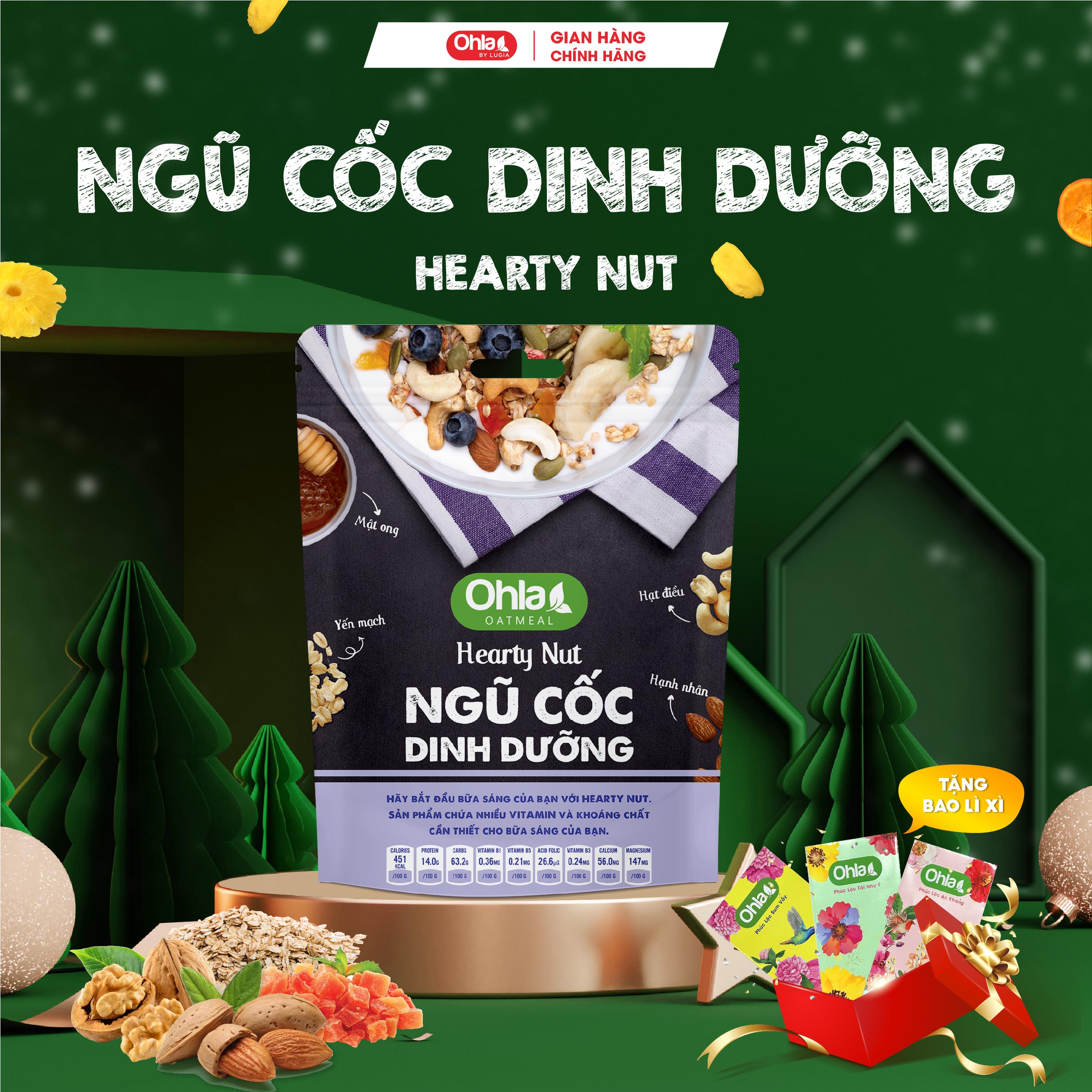 Ngũ Cốc Dinh Dưỡng Hearty Nut - 180gr